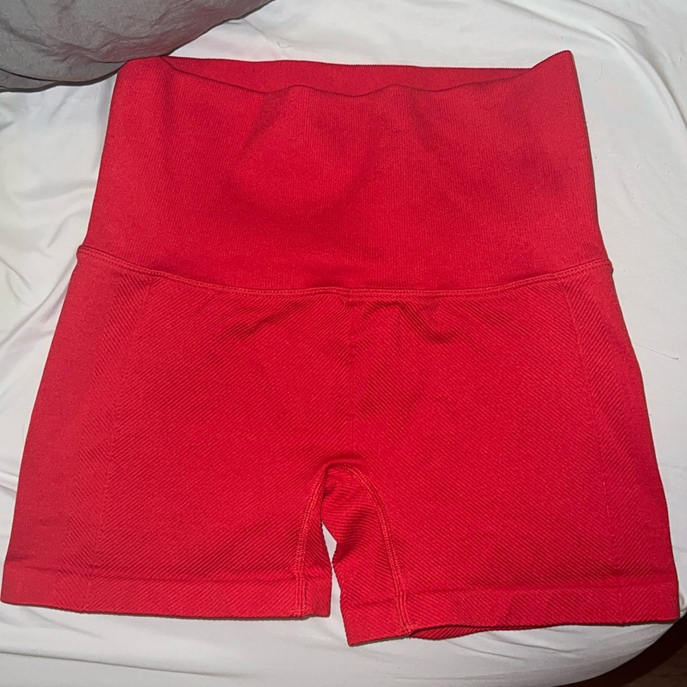 All in motion red workout shorts ribbed